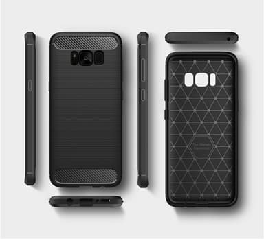 SKALO Samsung S8 Armor Carbon Stöttåligt TPU-skal - Blå