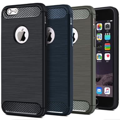 SKALO iPhone 5/5S/SE(1:a gen) Armor Carbon Stöttåligt TPU-skal - Grå