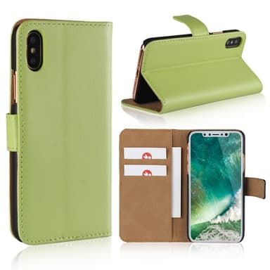 SKALO iPhone XS Max Plånboksfodral Äkta Skinn - Blå