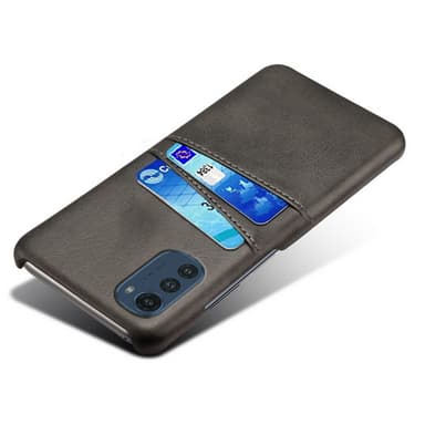 SKALO Motorola Moto E32/E32s PU-Läder Korthållare Skal - Svart