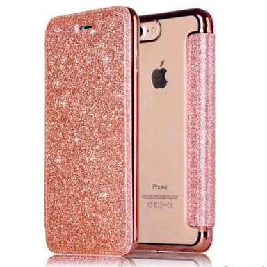 SKALO iPhone 7/8 Plånboksfodral TPU Ultraslim Glitter - Silver
