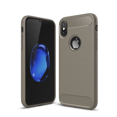 SKALO iPhone X/XS Armor Carbon Stöttåligt TPU-skal - Svart