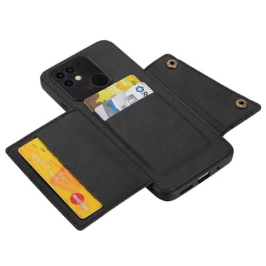 SKALO Xiaomi Redmi 10C PU Läder Skal med Plånbok - Svart
