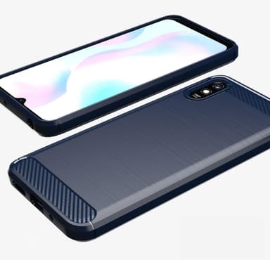 SKALO Xiaomi Redmi 9A Armor Carbon Stöttåligt TPU-skal - Röd