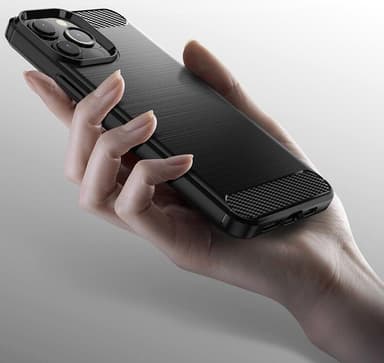 SKALO iPhone 13 Pro Max Armor Carbon Stöttåligt TPU-skal - Blå