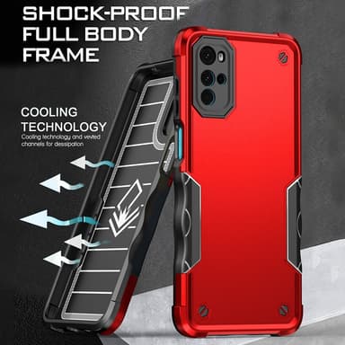 SKALO Motorola Moto G22 Shockproof Armor Hybrid Skal - Turkos