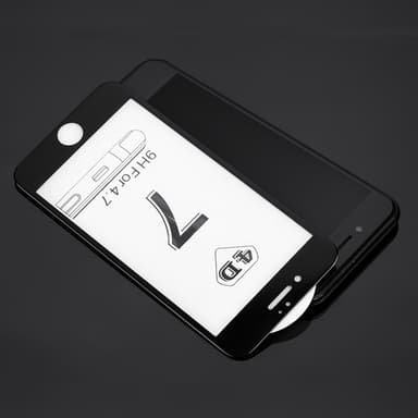 SKALO iPhone 7/8 Heltäckande Skärmskydd Härdat Glas - Svart