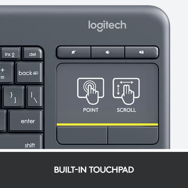 Logitech Tangentbord Wireless Touch K400 Plus (svart)