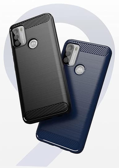 SKALO Moto G50 Armor Carbon Stöttåligt TPU-skal - Röd