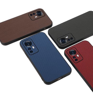 SKALO Xiaomi 12 Pro Carbon Fiber TPU-skal - Svart