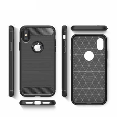 SKALO iPhone X/XS Armor Carbon Stöttåligt TPU-skal - Röd