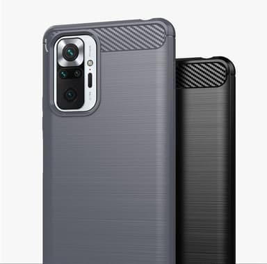 SKALO Xiaomi Redmi Note 10 Pro Armor Carbon Stöttåligt TPU-skal - Svart