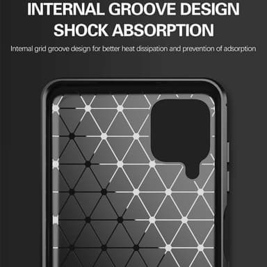 SKALO Samsung A12 Armor Carbon Stöttåligt TPU-skal - Grå