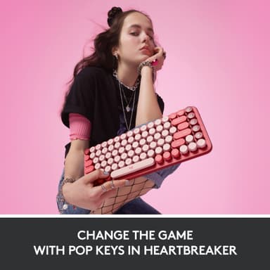 Logitech Pop Keys Wireless tangentbord (Heartbreak Rose)