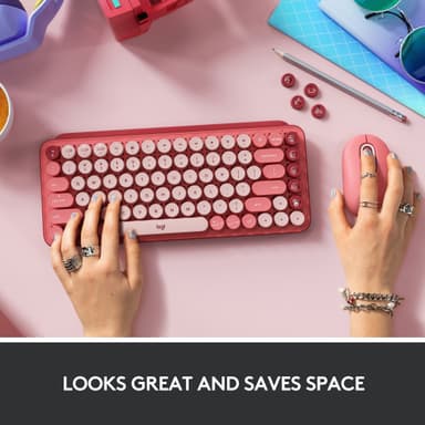 Logitech Pop Keys Wireless tangentbord (Heartbreak Rose)