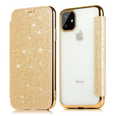 SKALO iPhone 11 Pro Max Plånboksfodral TPU Ultraslim Glitter - Svart