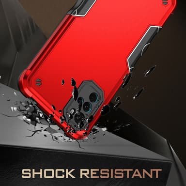 SKALO Motorola Moto G22 Shockproof Armor Hybrid Skal - Turkos