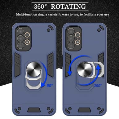 SKALO Samsung A13 4G Armor Hybrid Metallring skal - Svart