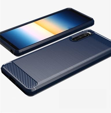 SKALO Sony Xperia 10 III Armor Carbon Stöttåligt TPU-skal - Blå