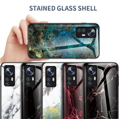 SKALO Xiaomi 12 Marmor Härdat Glas TPU-skal - Motiv 6