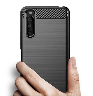 SKALO Sony Xperia 10 III Armor Carbon Stöttåligt TPU-skal - Blå