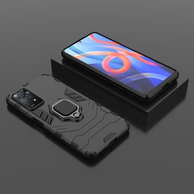 SKALO Xiaomi Redmi Note 11 Pro Armor Hybrid Metallring skal - Svart