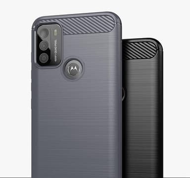 SKALO Moto G50 Armor Carbon Stöttåligt TPU-skal - Röd