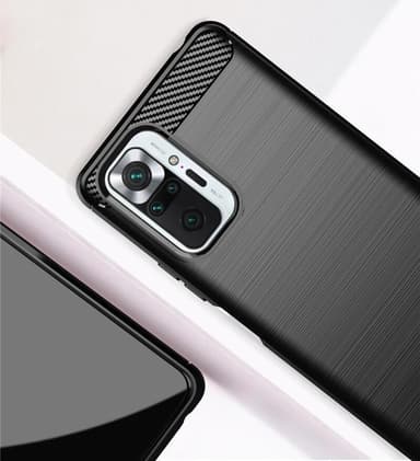 SKALO Xiaomi Redmi Note 10 Pro Armor Carbon Stöttåligt TPU-skal - Svart
