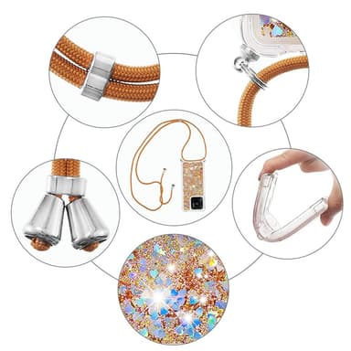SKALO Xiaomi Redmi 10C Kvicksand Glitter Mobilhalsband - Guld