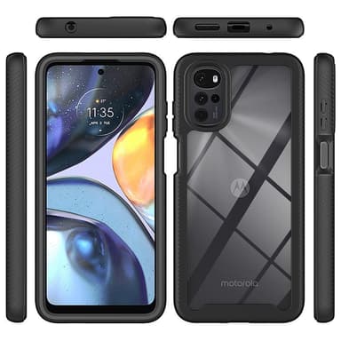 SKALO Motorola Moto G22 Shockproof Clear Hybrid Skal - Svart