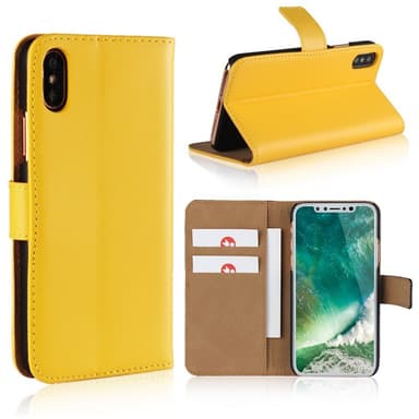SKALO iPhone XS Max Plånboksfodral Äkta Skinn - Blå
