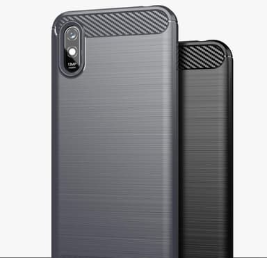 SKALO Xiaomi Redmi 9A Armor Carbon Stöttåligt TPU-skal - Röd