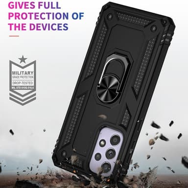 SKALO Samsung A33 5G Armor Hybrid Metallring skal - Svart