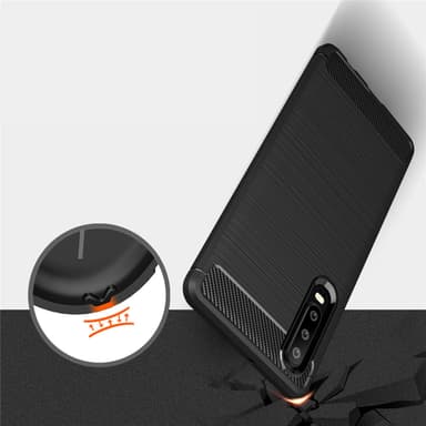 SKALO Huawei P30 Armor Carbon Stöttåligt TPU-skal - Röd