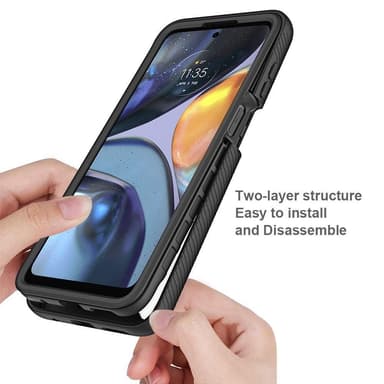 SKALO Motorola Moto G22 Shockproof Clear Hybrid Skal - Svart