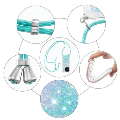 SKALO Xiaomi Redmi 10C Kvicksand Glitter Mobilhalsband - Turkos