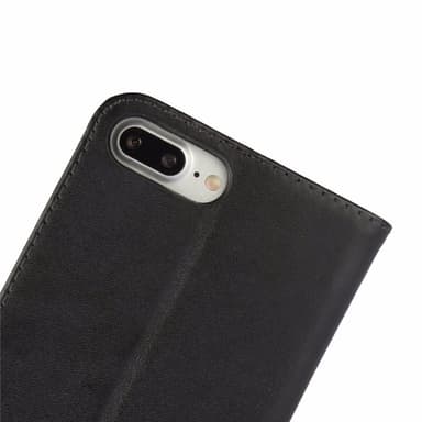 SKALO iPhone 7/8 Plus Plånboksfodral Äkta Skinn - Svart