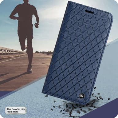 SKALO Xiaomi Redmi 10C Romb Litchi Plånbok - Blå