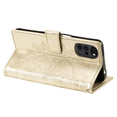 SKALO Motorola Moto G22 Mandala Plånboksfodral - Guld