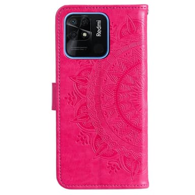 SKALO Xiaomi Redmi 10C Mandala Plånboksfodral - Cerise