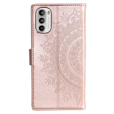 SKALO Motorola Moto G52 Mandala Plånboksfodral - Roséguld