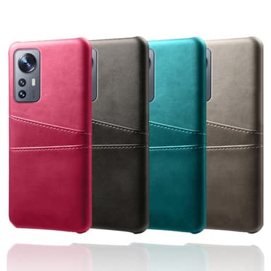 SKALO Xiaomi 12 Pro PU-Läder Korthållare Skal - Svart