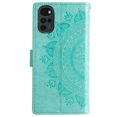 SKALO Motorola Moto G22 Mandala Plånboksfodral - Turkos