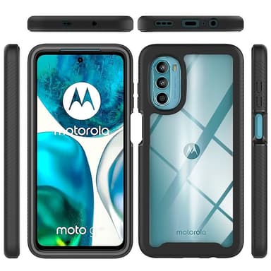 SKALO Motorola Moto G52 Shockproof Clear Hybrid Skal - Svart