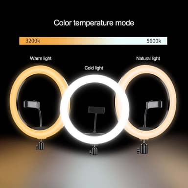LED RGB Ring Light 30cm diameter med mobilhållare med tripod och golvstativ 5 steg dimbar 19 ljusläge selfie lampa ring lampa ring ljus