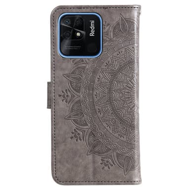 SKALO Xiaomi Redmi 10C Mandala Plånboksfodral - Grå