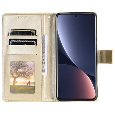 SKALO Xiaomi 12 Pro Mandala Plånboksfodral - Guld