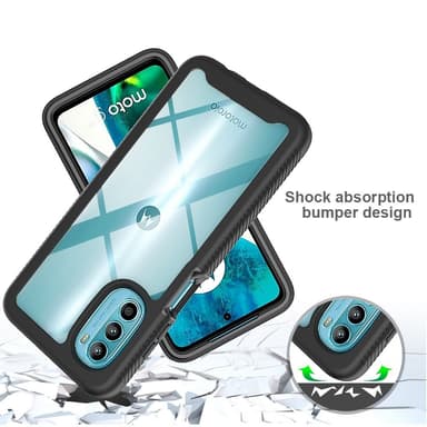 SKALO Motorola Moto G52 Shockproof Clear Hybrid Skal - Svart