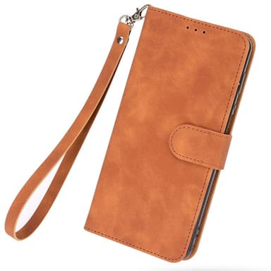 SKALO Motorola Moto G52 Matt PU-Läder Plånboksfodral - Brun