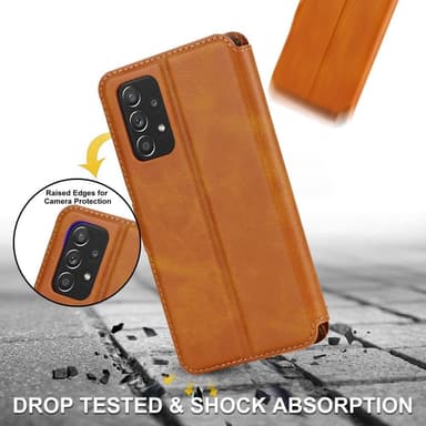 SKALO Samsung A53 5G Premium Cut Plånboksfodral - Ljusbrun